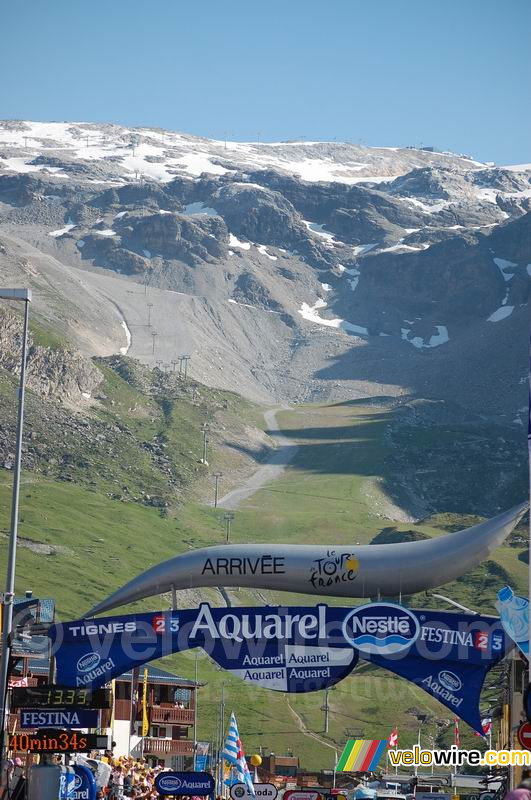 De aankomst in Tignes
