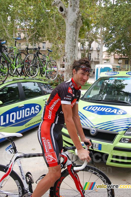 Nicolas Portal (Caisse d'Epargne) voor vertrek vanuit Montpellier