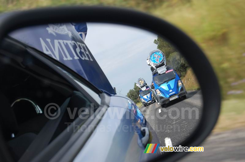 Spiegeleffect: de Festina reclamecaravaan