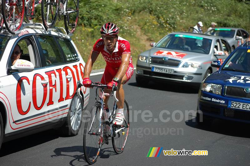 Stéphane Augé (Cofidis) op de Col de la Pierre-Saint-Martin