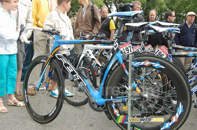 The Felt bikes of the Garmin Chipotle team photographs