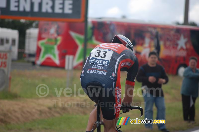 Arnaud Coyot (Caisse d'Epargne) tijdens de tijdrit (3)