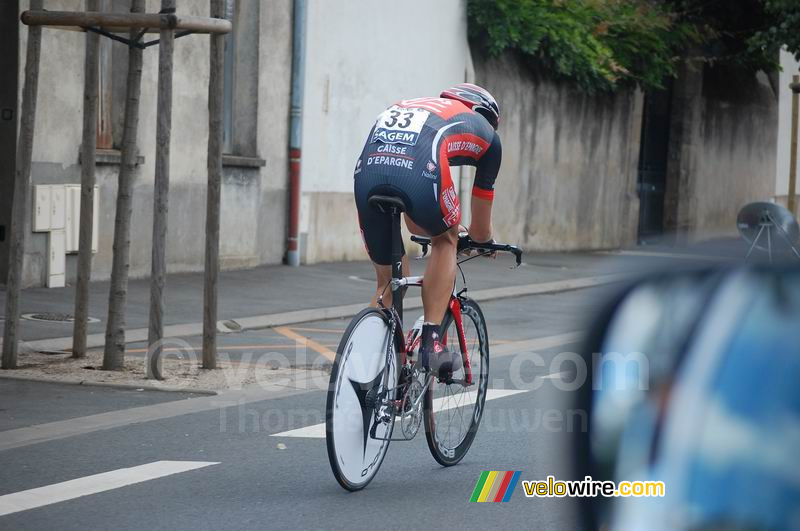 Arnaud Coyot (Caisse d'Epargne) tijdens de tijdrit (4)