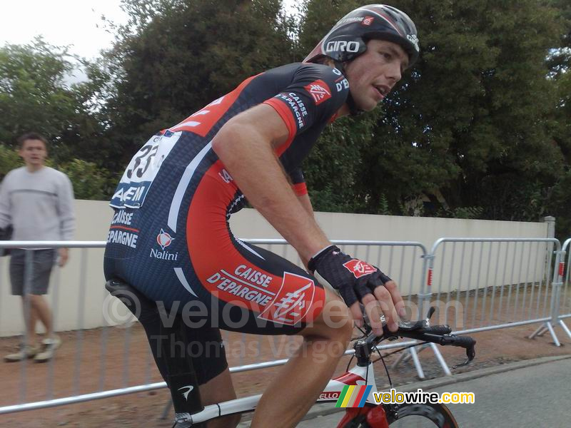 Arnaud Coyot (Caisse d'Epargne) na de tijdrit (1)