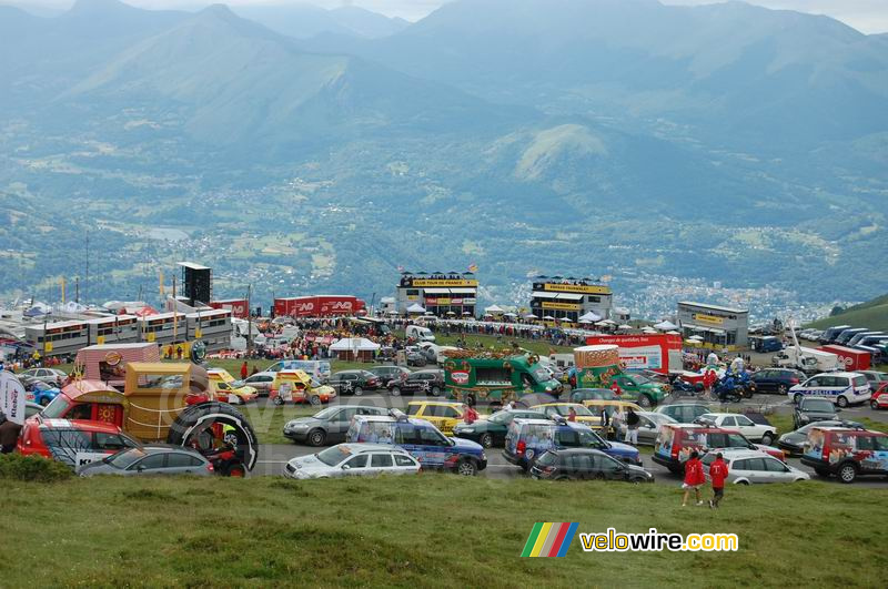 De aankomstzone op Hautacam