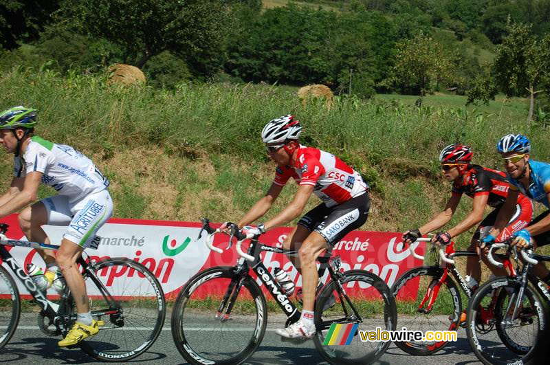 Nicolas Jalabert (Agritubel), Nicki Sorensen (CSC Saxo Bank), Nicolas Portal (Caisse d'Epargne) & Bernhard Eisel (Columbia)