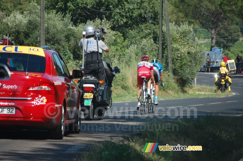 Niki Terpstra (Milram) & Florent Brard (Cofidis) hebben nog 1'30