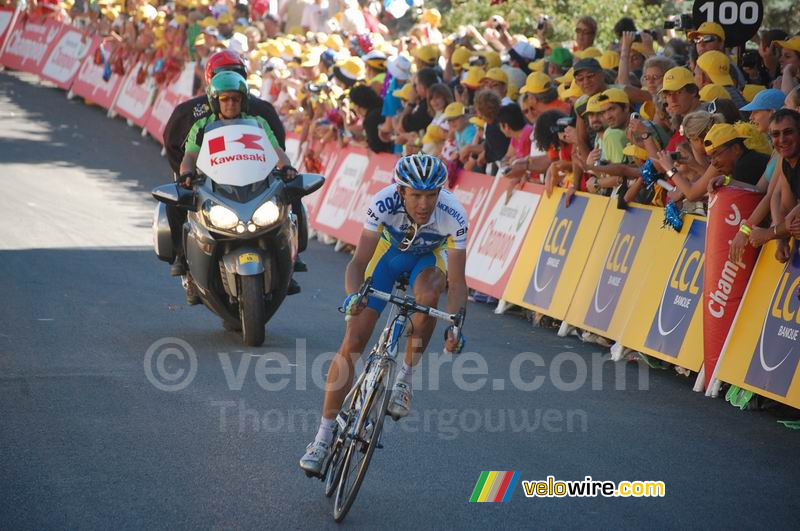 Stéphane Goubert (AG2R La Mondiale) bij de finish in Jausiers