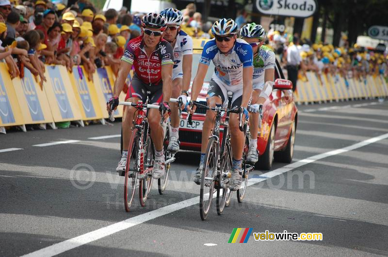Robbie McEwen (Silence Lotto), Danny Pate (Garmin Chipotle), Benoît Vaugrenard (Française des Jeux) & Freddy Bichot (Agritubel) in Saint Etienne
