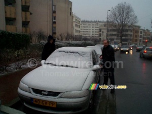 Our car with my parents in the snow (656x)