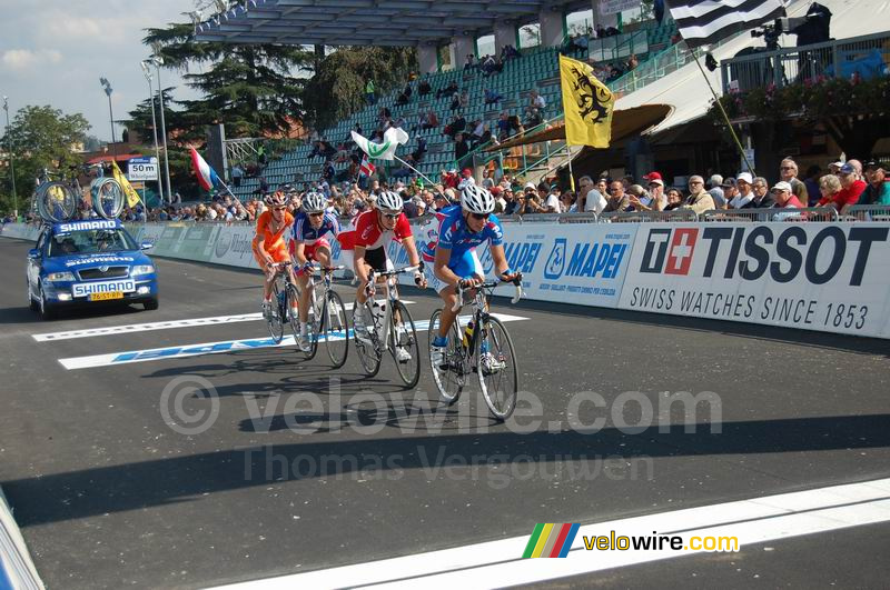 Doorkomst van Alexei Kunshin (Rusland), Martin Reimer (Duitsland), Tony Gallopin (Frankrijk) & Michel Kreder (Nederland)
