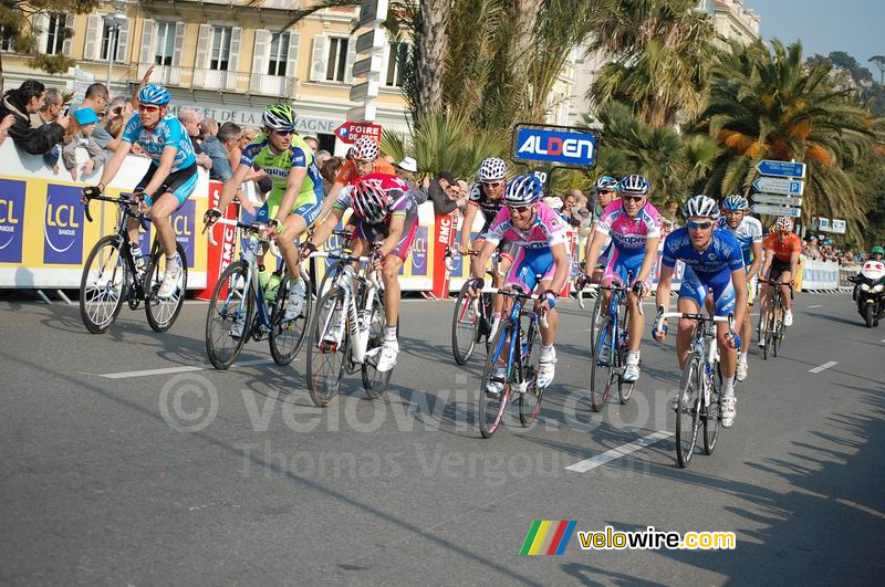 Christian Knees (Milram), Aleksandr Kuschynski (Liquigas), Matthew Lloyd (Silence), Aitor Hernandez (Euskaltel), Heinrich Haussler (Cervélo), Francesco Gavazzi & David Loosli (Lampre), Maxime Bouet (Agritubel) & Stéphane Goubert (AG2R)