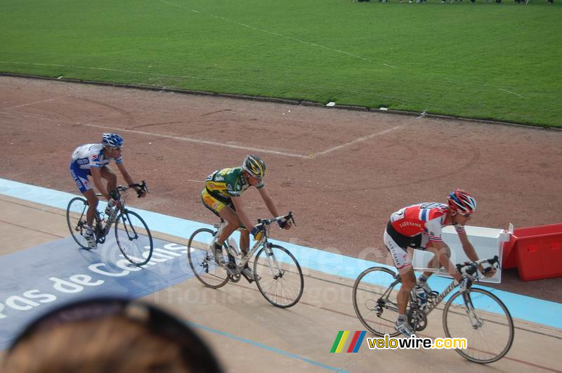 Kurt-Asle Arvesen (Saxo Bank), Bert Scheirlinckx (Landbouwkrediet) & Kévin van Impe (QuickStep)