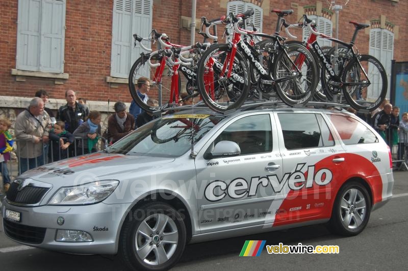 De auto van Cervélo TestTeam