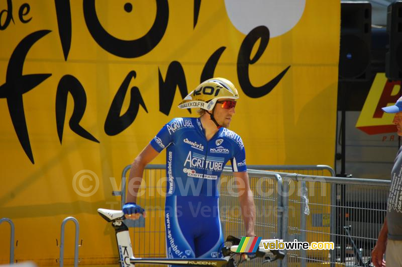 Christophe Moreau (Agritubel) voor de ploegentijdrit in Montpellier (2)