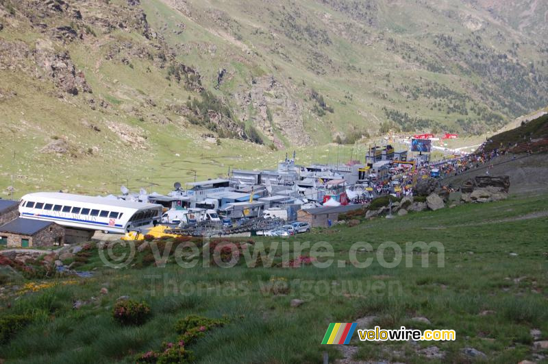 De zone technique bij aankomst op Arcalis (Andorra)