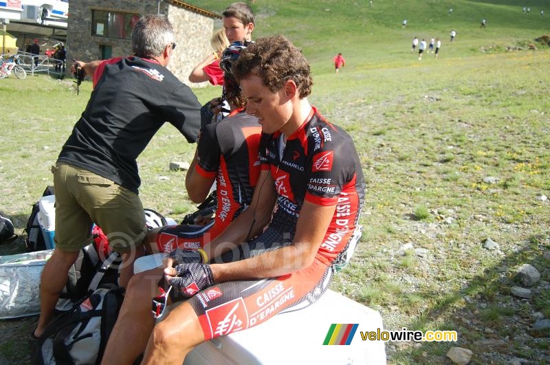 Luis Léon Sanchez (Caisse d'Epargne) na aankomst op Arcalis (2)