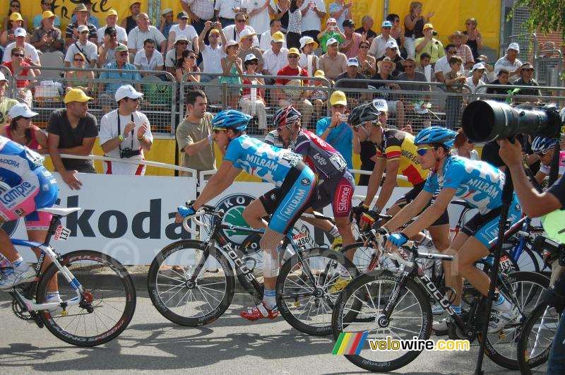 Niki Terpstra, Markus Fothen (Milram) & Tom Boonen (Quick Step) in Saint-Girons