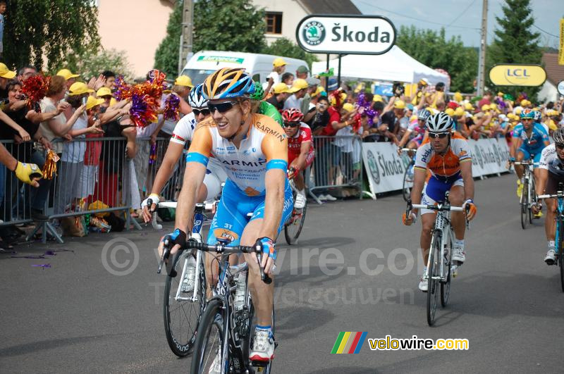 Tyler Farrar (Garmin-Slipstream) & Oscar Freire (Rabobank) in Saint-Fargeau