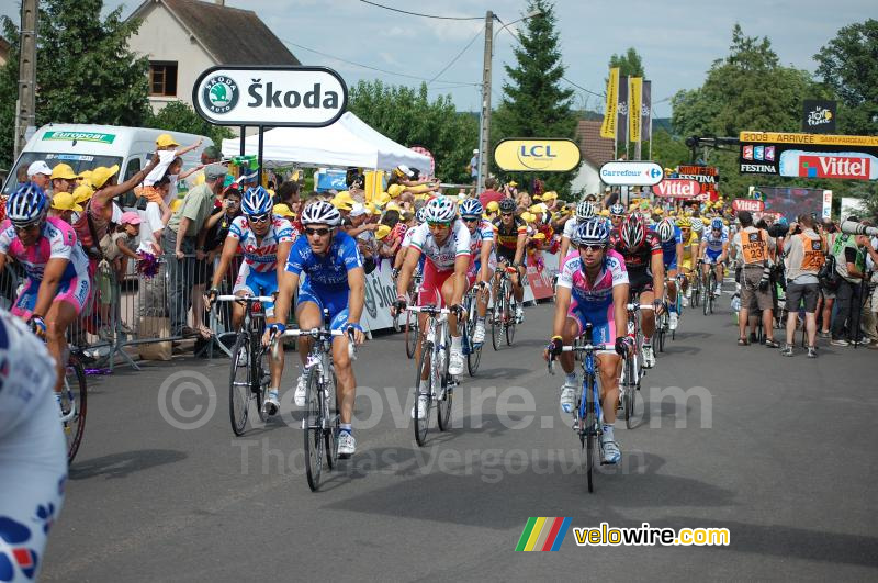Romain Feillu (Agritubel), Filippo Pozzato (Team Katusha), Tom Boonen (Quick Step)