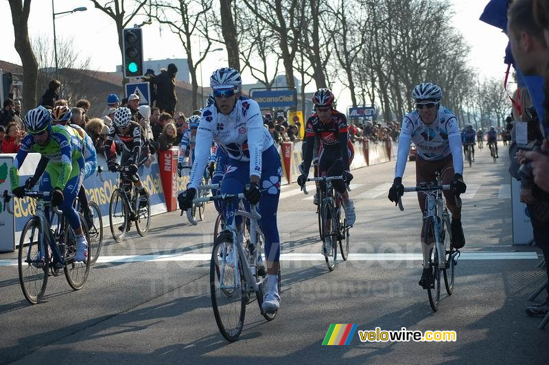 Ivan Santaromita (Liquigas-Doimo), Rémy Di Gregorio (Française des Jeux), David Lopez Garcia (Caisse d'Epargne) & Julien Loubet (AG2R La Mondiale)