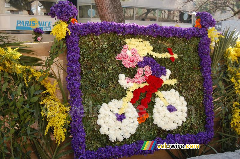 Decoratie met viooltjes in Tourrettes-sur-Loup