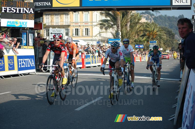 Luis Léon Sanchez (Caisse d'Epargne), Jean-Christophe Péraud (Omega Pharma-Lotto), Samuel Sanchez (Euskaltel-Euskadi), Roman Kreuziger (Liquigas-Doimo) & Jérôme Coppel (Saur-Sojasun)