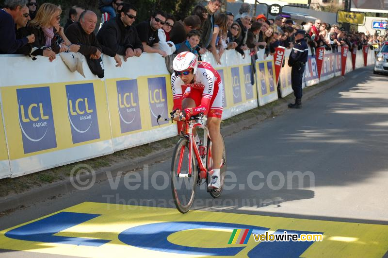 David Moncoutié (Cofidis) bij de finish