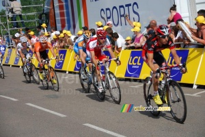 Rui Costa (Caisse d'Epargne), Rémi Pauriol (Cofidis), Ryder Hesjedal (Garmin-Transitions), Ivan Velasco (Euskaltel-Euskadi) & Carlos Sastre (Cervélo TestTeam) (477x)