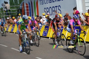 Damiano Cunego (Lampre-Farnese Vini), Christophe Moreau (Caisse d'Epargne), Daniel Oss (Liquigas-Doimo) & Simon Spilak (Lampre-Farnese Vini) (543x)
