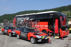 The BMC Racing Team cars and bus (1735x)