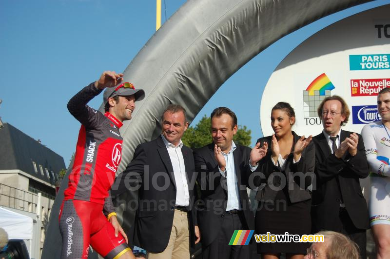 Geoffroy Lequatre (Team Radioshack) werd geëerd voor zijn ontsnappingspoging