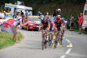 Christophe Moreau & Luis Léon Sanchez (Caisse d'Epargne), Damiano Cunego (Lampre-Farnese Vini), Sandy Casar (FDJ) & Anthony Charteau (Bbox Bouygues Telecom) (667x)