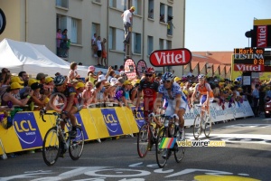 Lance Armstrong & Christopher Horner (Team Radioshack), Anthony Geslin (FDJ) & Lars Boom (Rabobank) (380x)