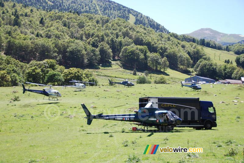 De helikopters van de Tour