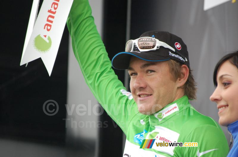 Heinrich Haussler (Garmin-Cervélo) in het groen