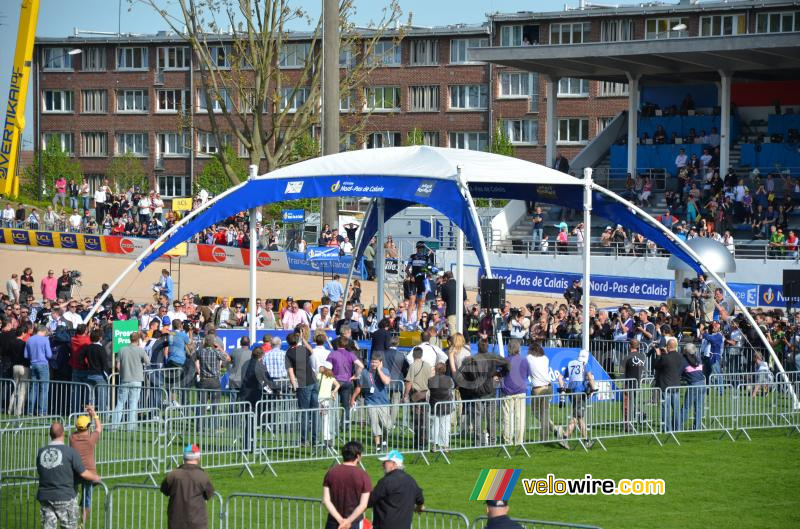 Johan van Summeren (Garmin-Cervélo) op het podium