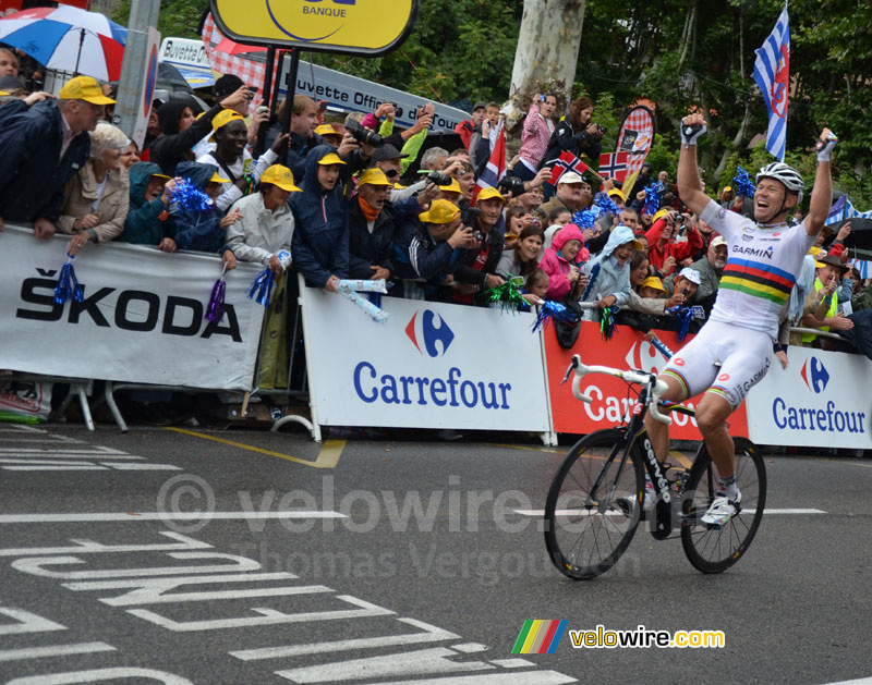 Thor Hushovd (Team Garmin-Cervélo) wint de etappe in Gap